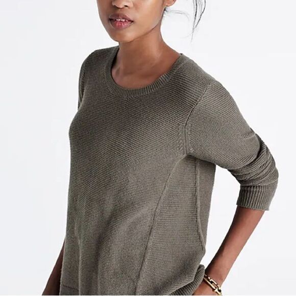 Madewell Riverside Texture Sweater Size XS Purple Cotton Knit Pastel Relaxed Fit - Picture 6 of 12